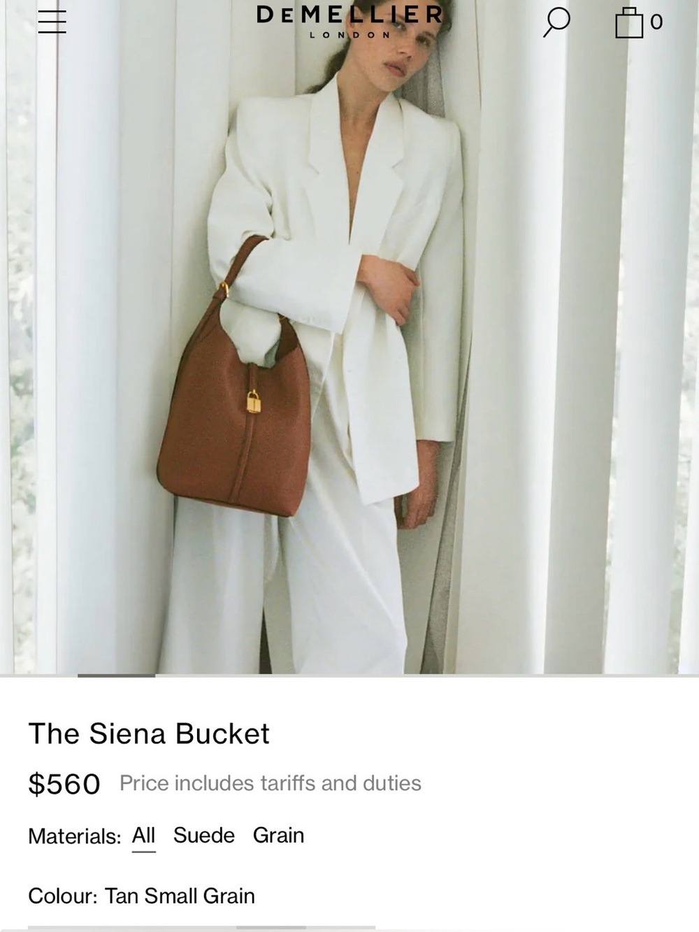DeMellier Siena Bucket Bag - Tan Brown